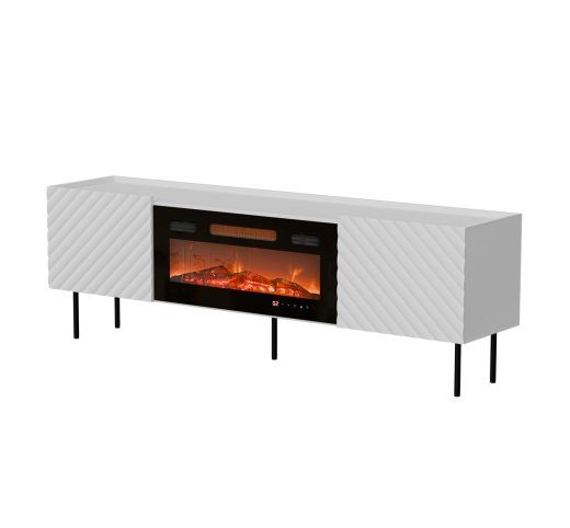 Cama LUCCA TV-kapp 180x40x59 valge + must kamina