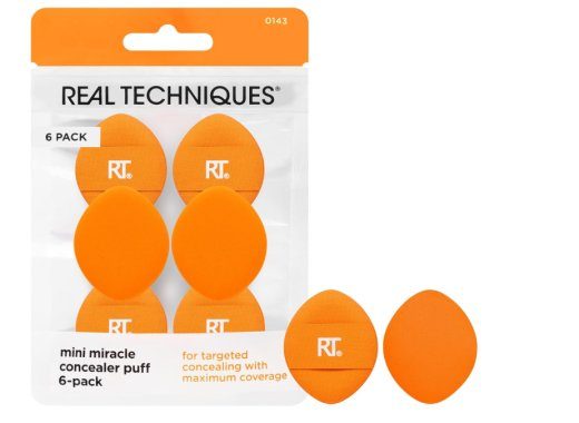 Real Techniques Mini Miracle Concealer Puff 6 vnt.