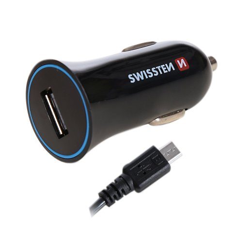 Swissten Auto laadija 12 / 24V / 1A koos Micro USB kaabliga 1.5m