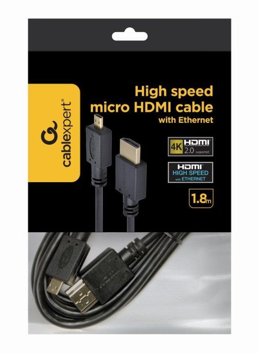 HDMI-MIKROHDMI KABLU 1.8M/V.2.0 MUST CC-HDMID-6 GEMBIRD