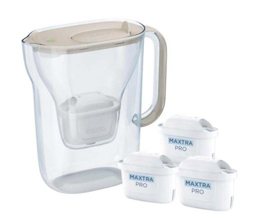Brita Style Essential veefiltriga kann + 3 Maxtra Pro Pure Performance filtripatruuni (liivavärviline)
