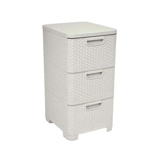 CURVER Rattan 206314 lauaühend 3 × 14 L sahtliga, kreem