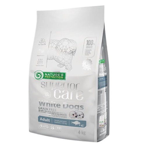 NATURE'S PROTECTION Superior care Valgekala Väike ja mini - kuiv koeratoit - 4kg