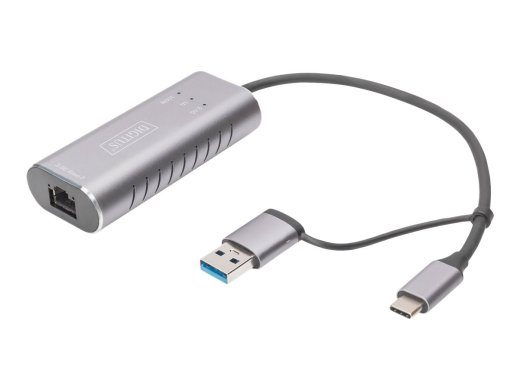 Digitus USB Type-C Gigabit Ethernet adapteris 2., USB-C + USB A (USB3.1/3.0) DN-3028 USB3.0/USB C 3.1 į 2. Ethernet adapteris