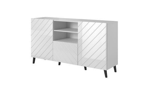 ABETO sahtlar 150x42x82 valge läikvõimeline