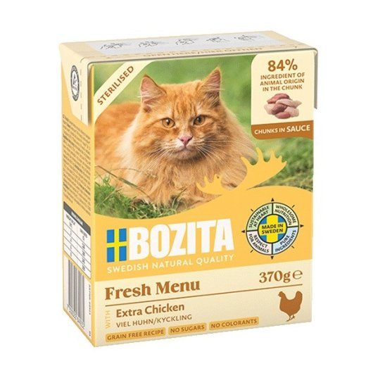 BOZITA Fresh Menu Sterilised Extra Kanaliha - märg kassitoit - 370g