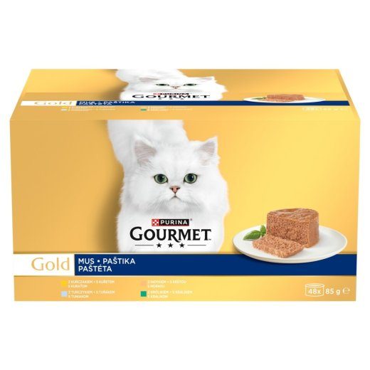 PURINA Gourmet Gold Mousse - märgkassitoit - 48x85g
