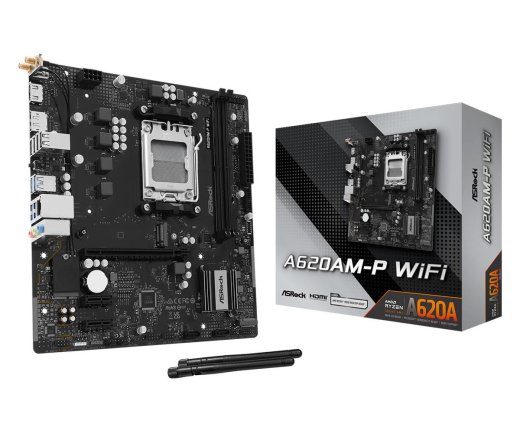 Mainboard ASROCK AMD A620A Socket AM5 micro ATX RAM DDR5-SDRAM 2xSlots Wi-Fi Yes Bluetooth Yes 1xNumber of M.2 (M) slots A620AM-PWIFI Eesti