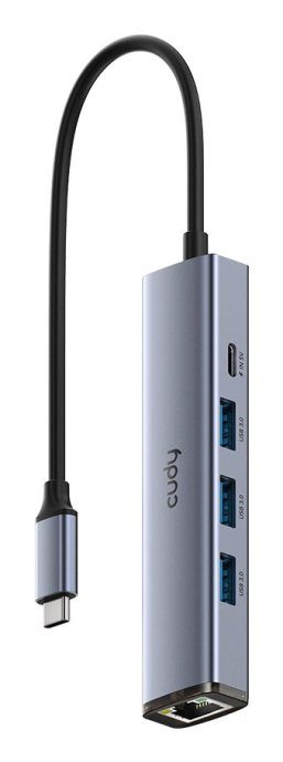 Cudy UH605 sülearvuti dokkimisjaam/portireplikatoor juhtmega USB 3.2 Gen 1 (3.1 Gen 1) Type-C hall, hõbedane