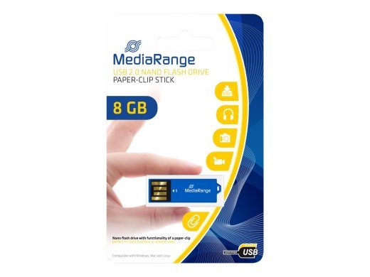 MediaRange 8GB USB 2.0 USB Mäluhall Sinine