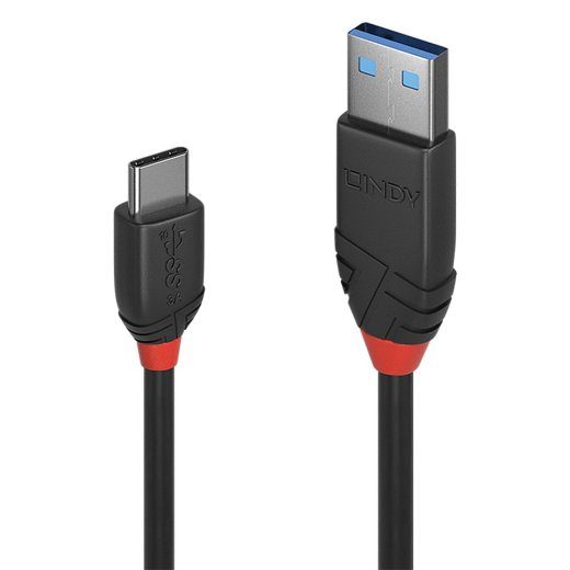 USB3.2 A-C 0.5M/BLACK 36915 LINDY kaabel