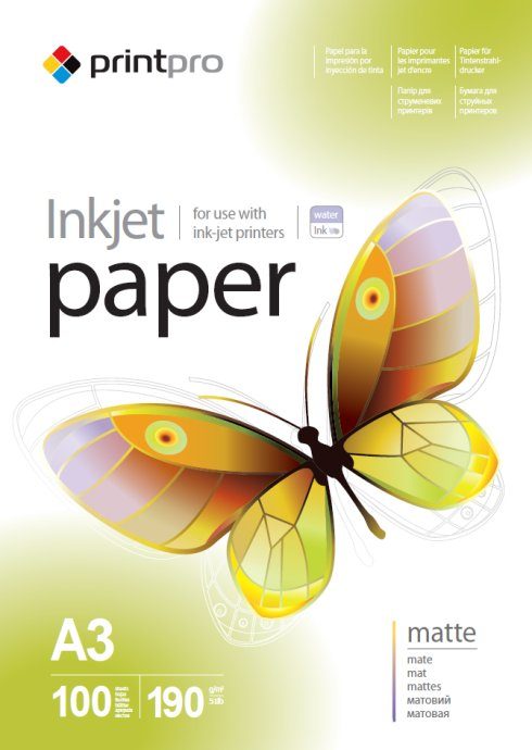 Matt ColorWay PrintPro Fotopaber, 100 lehte 190 g/m² A3