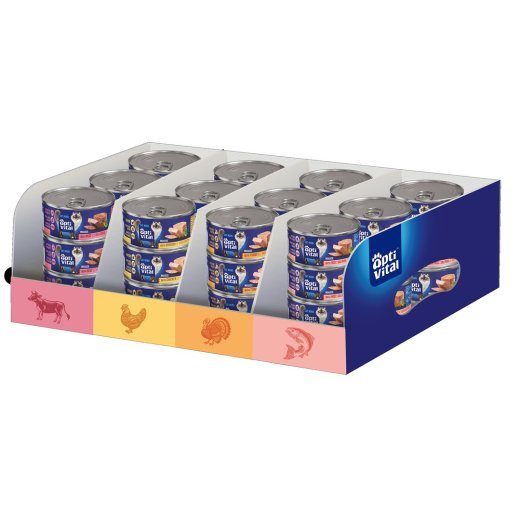 OPTIVITAL Mixcase Veis, kana, kalkun, lõhe - märgkassitoit - 36x85g