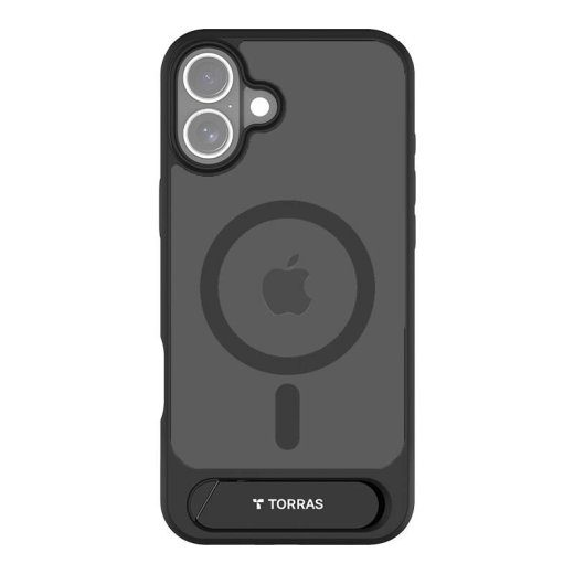 Torras Pstand Series ümbris iPhone 16 jaoks (must)
