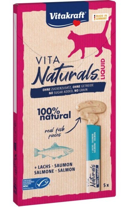 VITAKRAFT Vita Naturals Liquid Salmon - kassilemmikud - 5 x 15g
