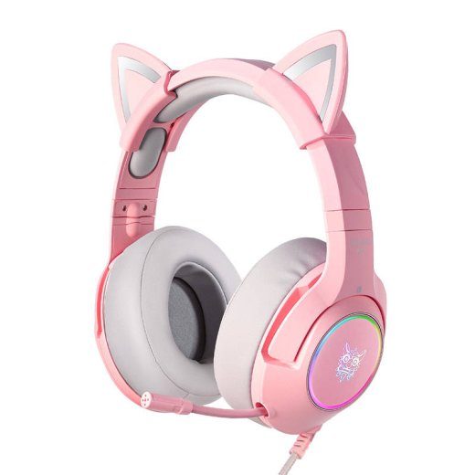 ONIKUMA K9 Roosa RGB mängukõrvaklapid