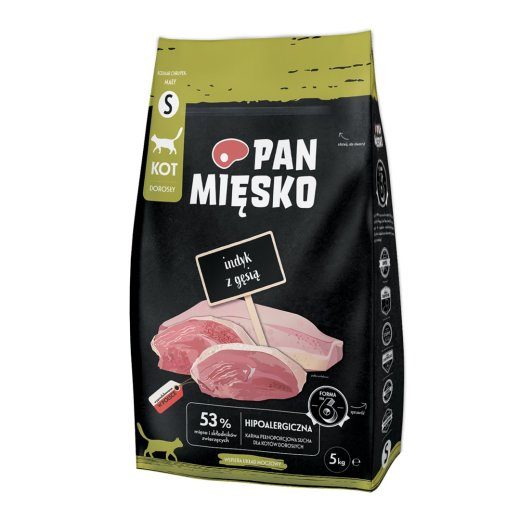 PAN MIĘSKO Turkey with Goose Small Dry Cat Food - 5kg