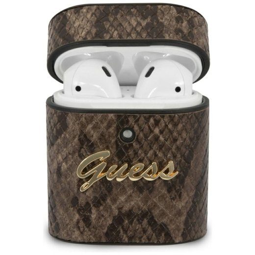 Guess GUACA2PUSNSMLBR AirPods ümbris Pythoni Nahk Kogumik / pruun