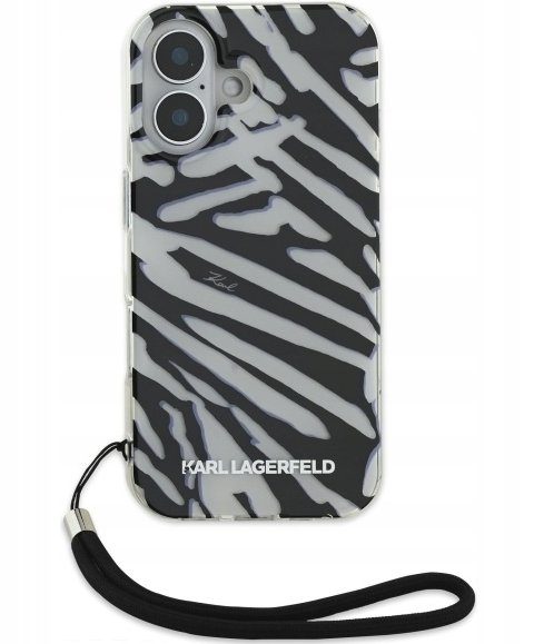 Karl Lagerfeld IML Zebra Pattern & Cord tagakaas Apple iPhone 16 jaoks