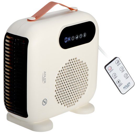 Adler LED Fan Heater with Remote Control AD 7756 Fan heater 2000 W Beige IPX0