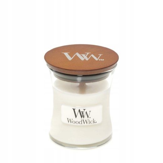 Scented Candle, Small WOODWICK White Teak 85 g, 1 piece
