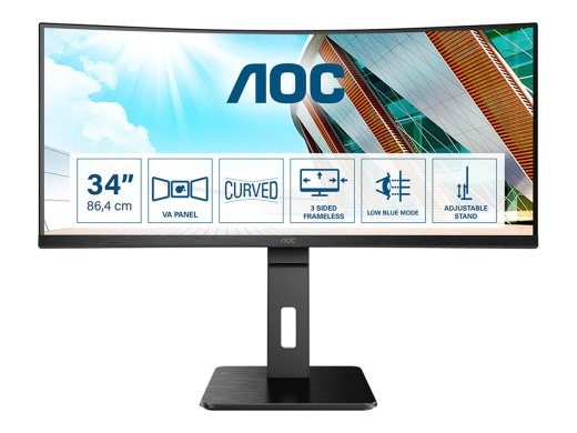 AOC CU34P2A 34 VA 3440 x 1440 (UltraWide) HDMI DisplayPort 100Hz Monitorius