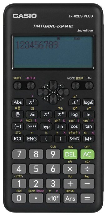 CASIO FX-82ESPLUS-2 TEADUSLIKE KALKULATORI, 252 FUNKTSIONI, 77X162MM, MUST, KASTIL