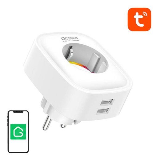 WiFi Gosund SP112 nutilüli WiFi-pistikuga 2xUSB, 16A, Tuya