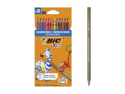 BIC KiDS Evolution Stripes Colored Pencil 3.2mm