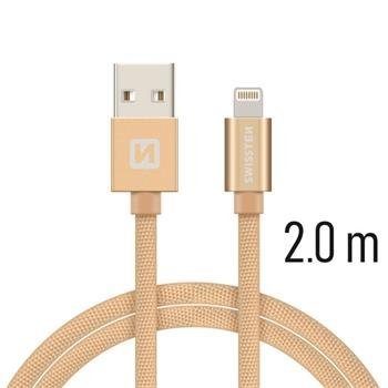 Swissten Textile Fast Charge 3A Lightning andmeside- ja laadimiskaabel 2m