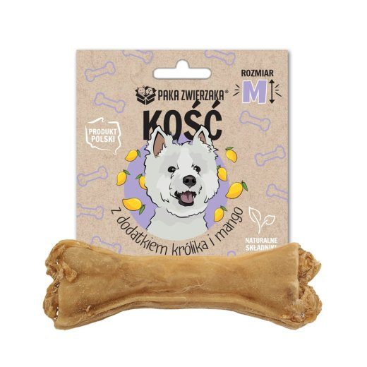 PAKA ZWIERZAKA Luu küüliku ja mango lisandiga M 12 cm - koera närimisvahend - 55g