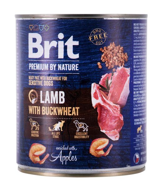 BRIT Premium by Nature Lamb with Buckwheat - märgkoeratoit - 800 g