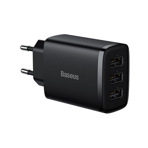 Baseus Kompaktne Seinalaadur 3 x USB / 17W