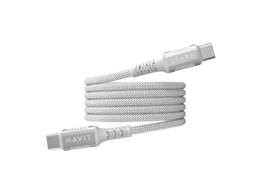 Havit CB6297 - Magnetiline kaabel USB tüüp C kuni USB tüüp C, 1m (valge)