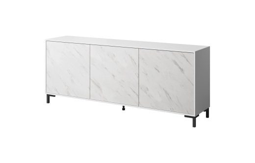 MARMO 3D sahtelaud 200x45x80,5 cm valge matt/marmorvalge