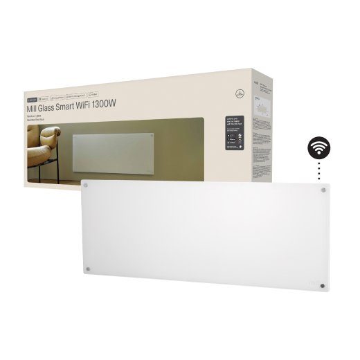 Mill Glass Smart WiFi Panel Heater Gen. 4 GL1300WIFI4 Panel Heater 1300 W Suitable for rooms up to 15-19 m² White