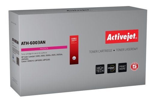 Activejet ATH-6003AN Toner (asendus HP 124A Q6003A, Canon CRG-707M; Premium; 2,000 lehekülge; magenta)
