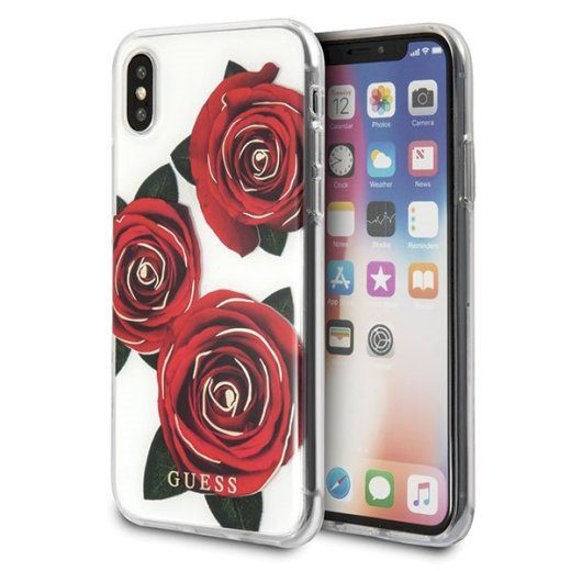 Guess GUHCPXROSTR Hardcase Flower Desire iPhone X jaoks / roosa roos