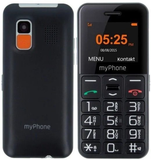 myPhone Halo Easy Juoda 1.77 " TFT 24 MB 32 MB Vienas SIM Bluetooth Pagrindinės kameros raiška 0.3 MP 1000 mAh