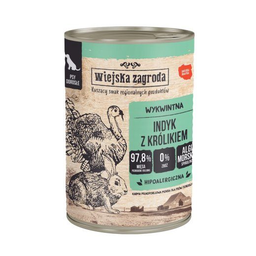 WIEJSKA ZAGRODA Küülik ja küülik - märgkoeratoit - 400g