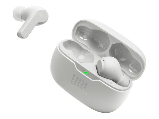 JBL Wave Beam bevieliniai be laidų ausinės Balti