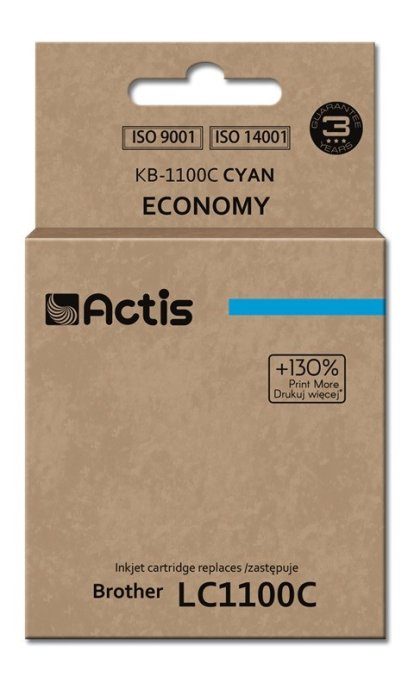 Actis KB-1100C Tint (asendus Brother LC1100C/980C jaoks; Standard; 19 ml; tsüaan)