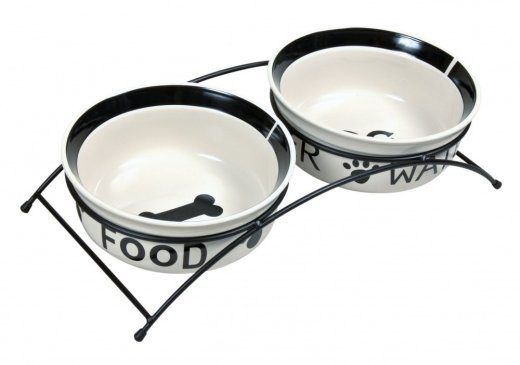 TRIXIE Set of Ceramic Bowls on Stand 0.6 l 24641