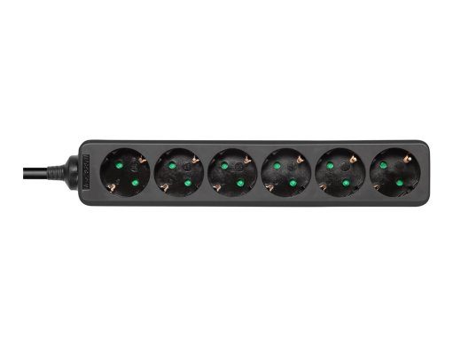 DELTACO GT-0620 6-pin pistiku riba 16A must 1.5m