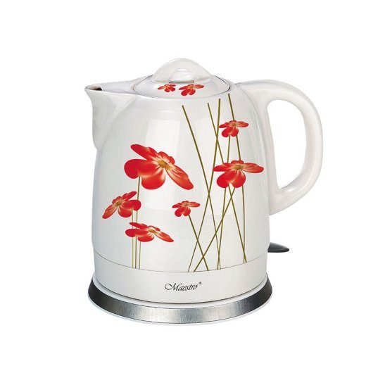 Feel-Maestro MR-066-RED FLOWERS Elektriline Keetja 1.5 L 1200 W Punane, Valge