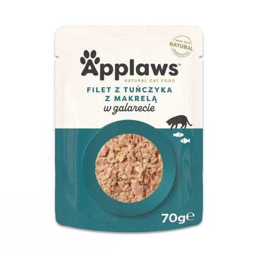 APPLAWS Tuunikalafilee makrelliga Želees - märgkassitoit - 70g