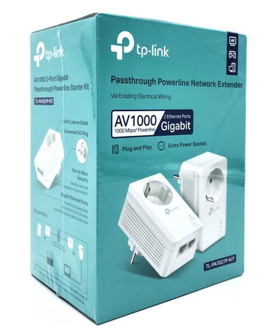 TP-Link TL-PA7027P V1 Powerline Adapteri Alust komplekt 2-port Switch 1000Mbps
