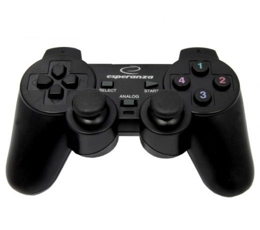 Esperanza EG102 Gaming Controller Czarny USB 2.0 Gamepad Analogowy / Cyfrowy PC, Playstation 3