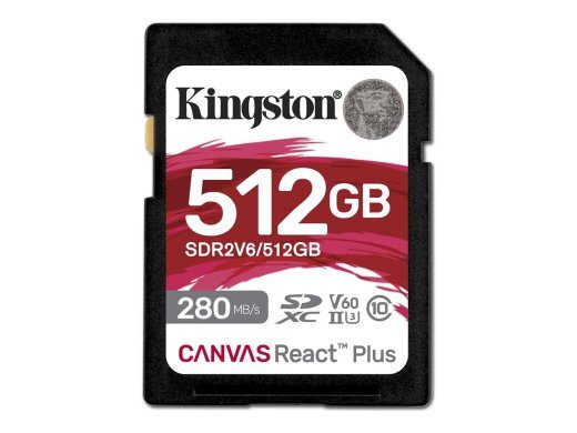 Kingston Canvas React Plus SDXC UHS-II mälukaart 512GB 280MB/s