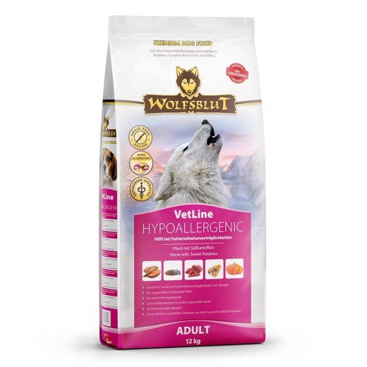 WOLFSBLUT VetLine Hypoallergenic Horse - kuiv koeratoit - 12kg